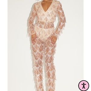 Sequins tassel jumpsuit